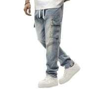 Men’s Elastic Waist Cargo Jeans