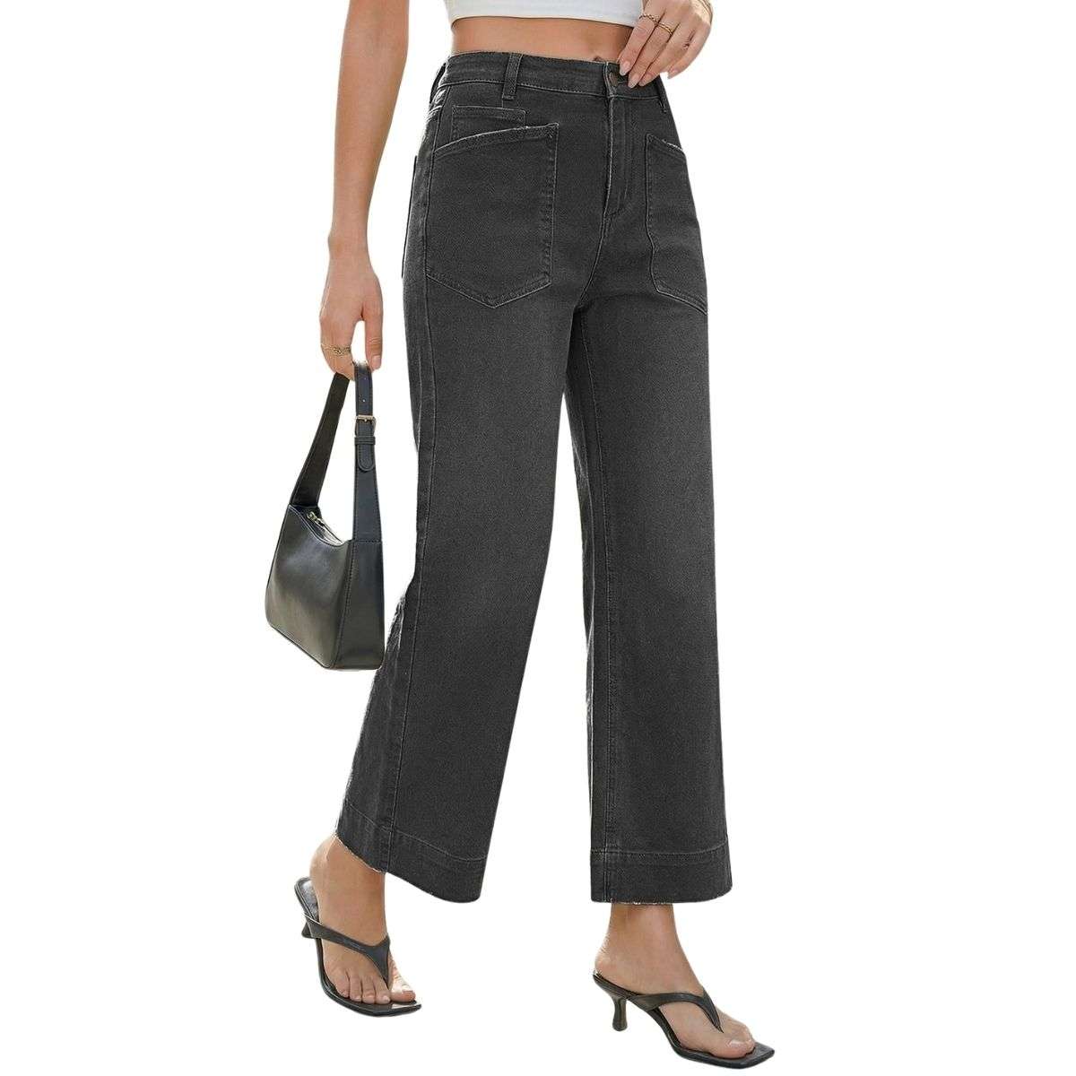 Women’s Cropped Wide Leg Jeans