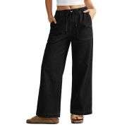 Women’s High-Waisted Wide-Leg Drawstring Jeans
