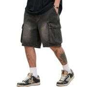 Men’s Vintage Y2K Elastic Back Waistband Baggy Denim Shorts