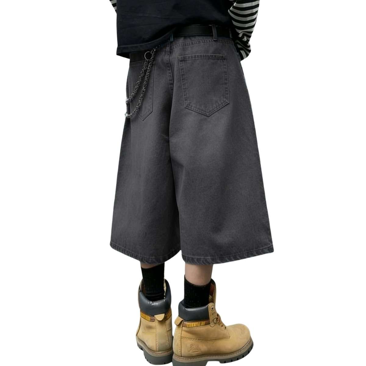 Y2K Loose Fit Wide Leg Denim Shorts