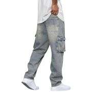 Men’s Elastic Waist Cargo Jeans