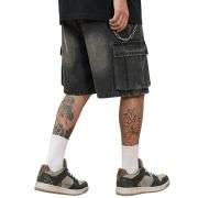 Men’s Vintage Y2K Elastic Back Waistband Baggy Denim Shorts