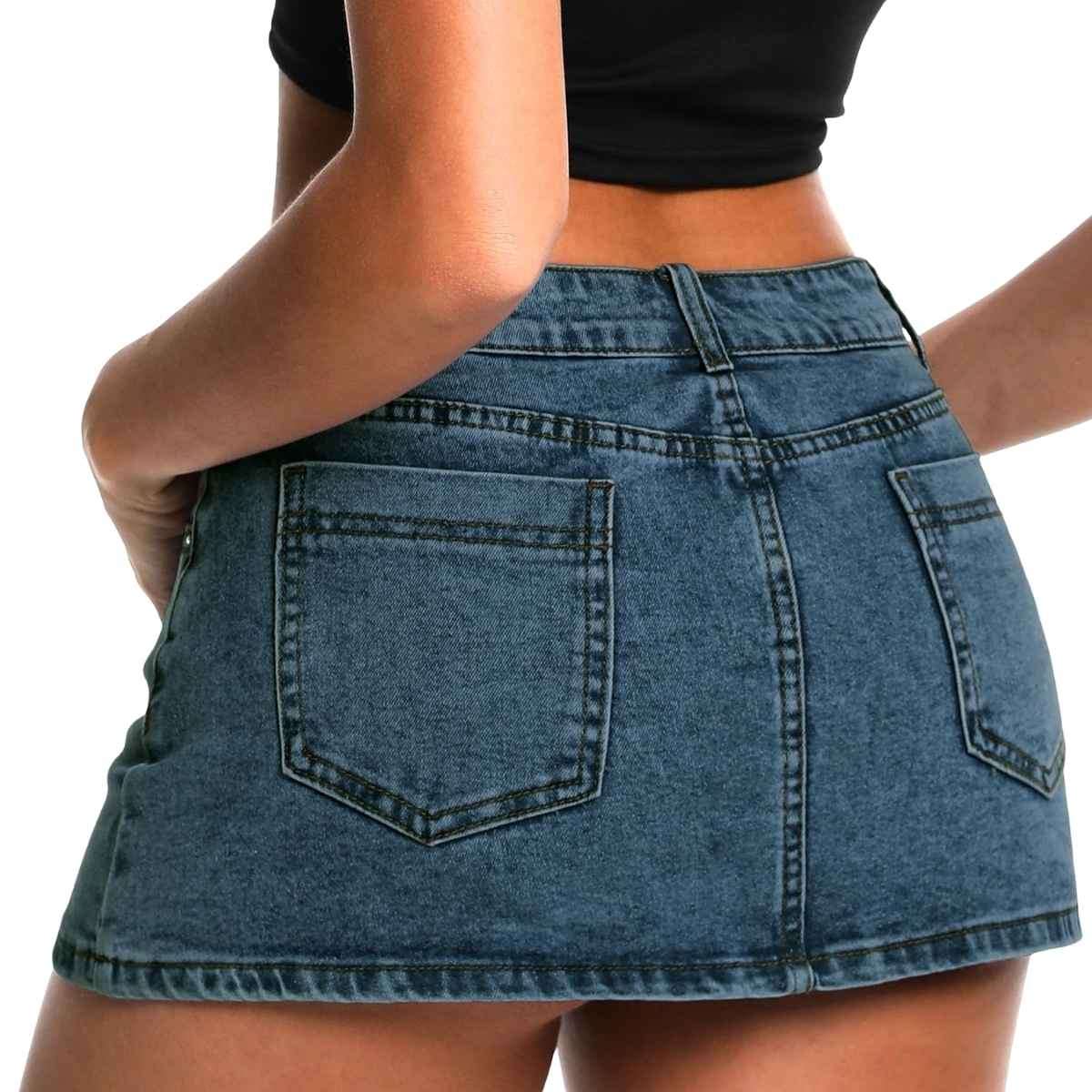 Y2K Low Rise Denim Mini Skort