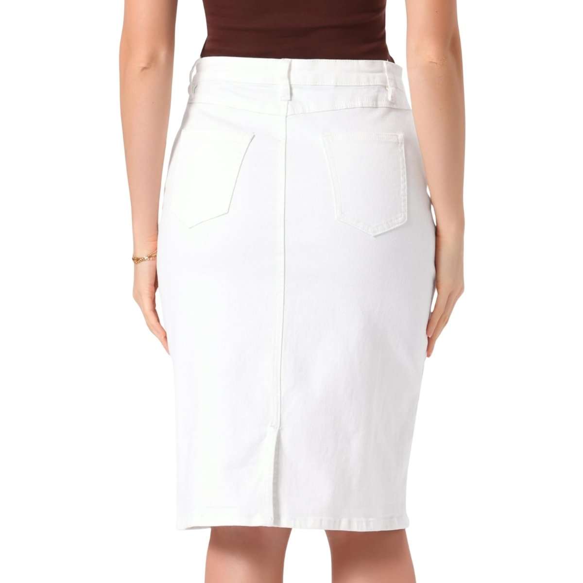 Women’s High Waisted Denim Midi Skirt