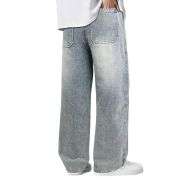 Men’s Drawstring Waist Wide-Leg Baggy Jeans