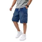 Men’s Baggy Ripped Cargo Denim Jorts