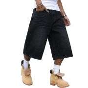 Men’s Vintage Y2K Elastic Back Waistband Baggy Denim Shorts