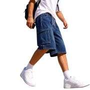 Men’s Baggy Ripped Cargo Denim Jorts