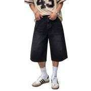 Men’s Vintage Y2K Elastic Back Waistband Baggy Denim Shorts