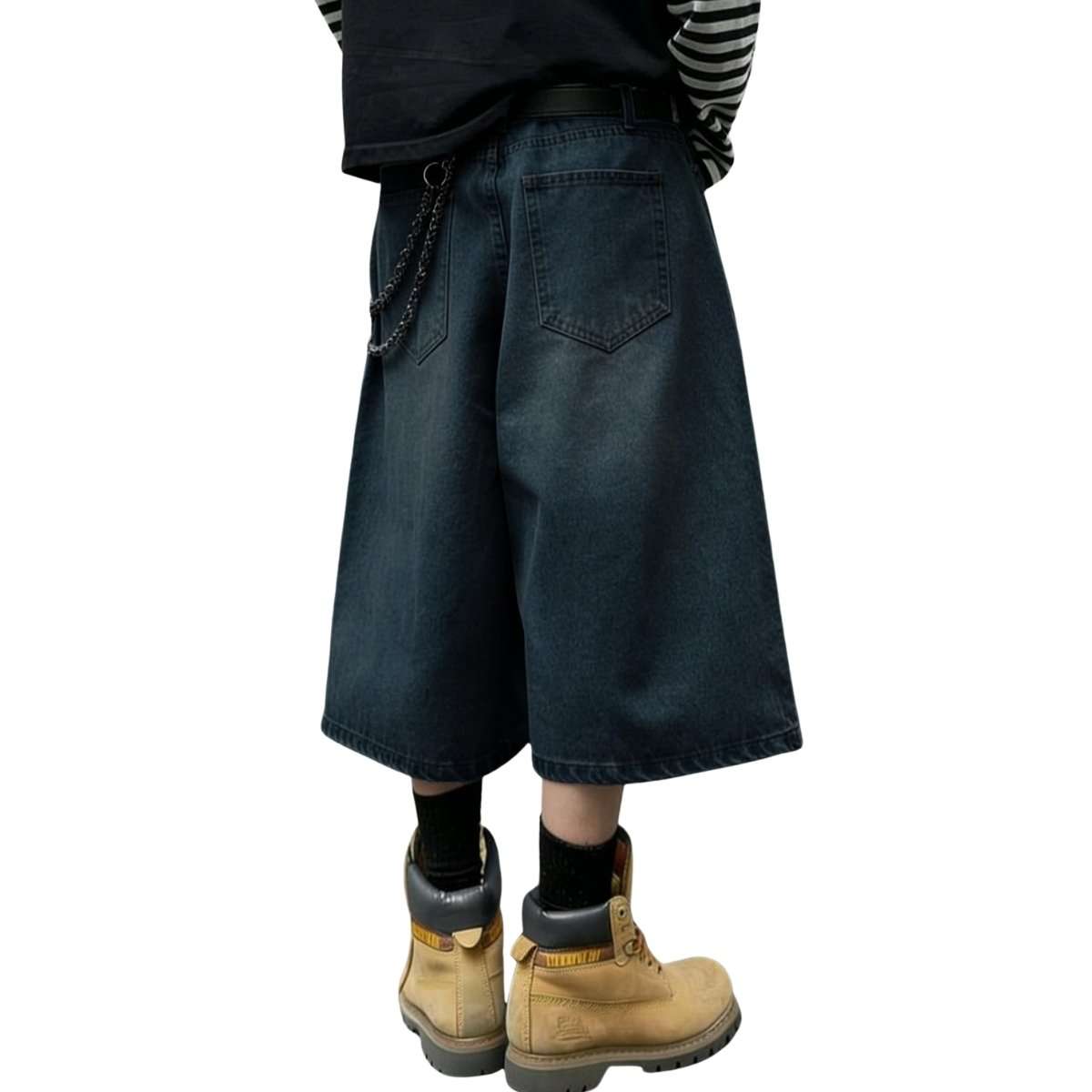 Y2K Loose Fit Wide Leg Denim Shorts