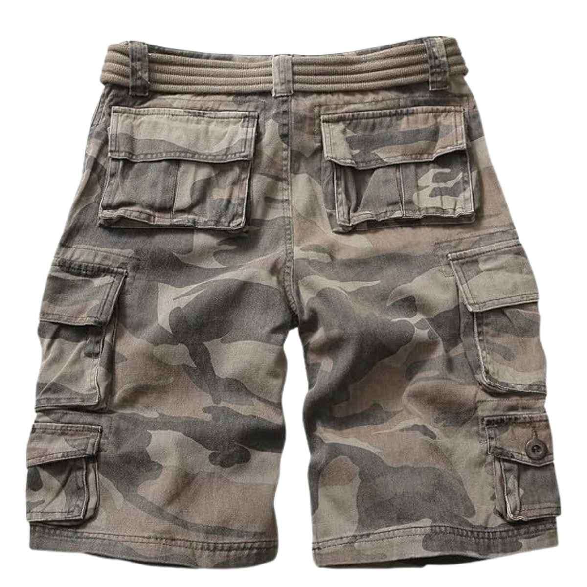 Men’s 9-Pocket Cotton Utility Camo Cargo Shorts