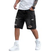 Mid Waist Slant Pockets Baggy Denim Jean Shorts