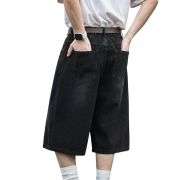 Men’s Vintage Y2K Elastic Back Waistband Baggy Denim Shorts