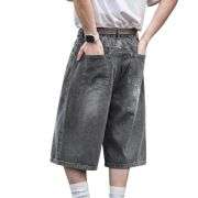 Men’s Vintage Y2K Elastic Back Waistband Baggy Denim Shorts