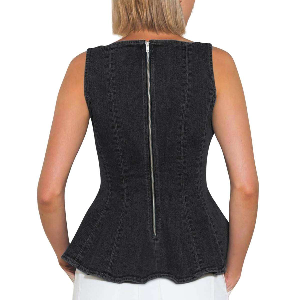 Women’s Denim Peplum Tank Top