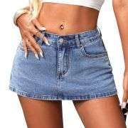 Y2K Low Rise Denim Mini Skort