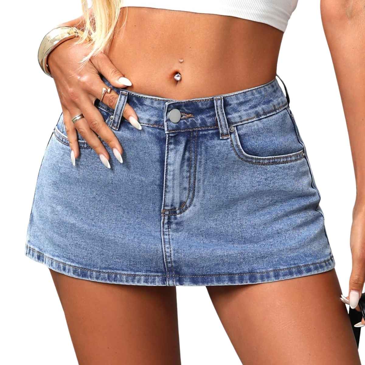 Y2K Low Rise Denim Mini Skort