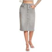 Women’s High Waisted Denim Midi Skirt
