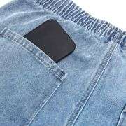 Men’s Drawstring Waist Wide-Leg Baggy Jeans