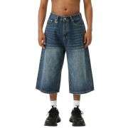 Men’s Baggy Ripped Cargo Denim Jorts