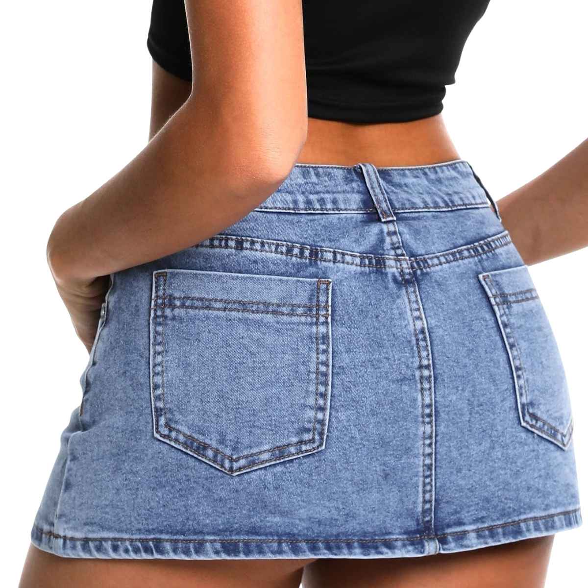 Y2K Low Rise Denim Mini Skort