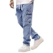 Men’s Elastic Waist Cargo Jeans