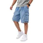 Men’s Baggy Ripped Cargo Denim Jorts