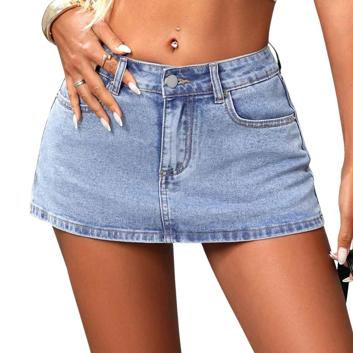 Y2K Low Rise Denim Mini Skort
