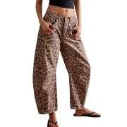Women’s Y2K Leopard Print Baggy Jeans