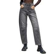 Women’s High-Waisted Distressed Barrel Leg Jeans