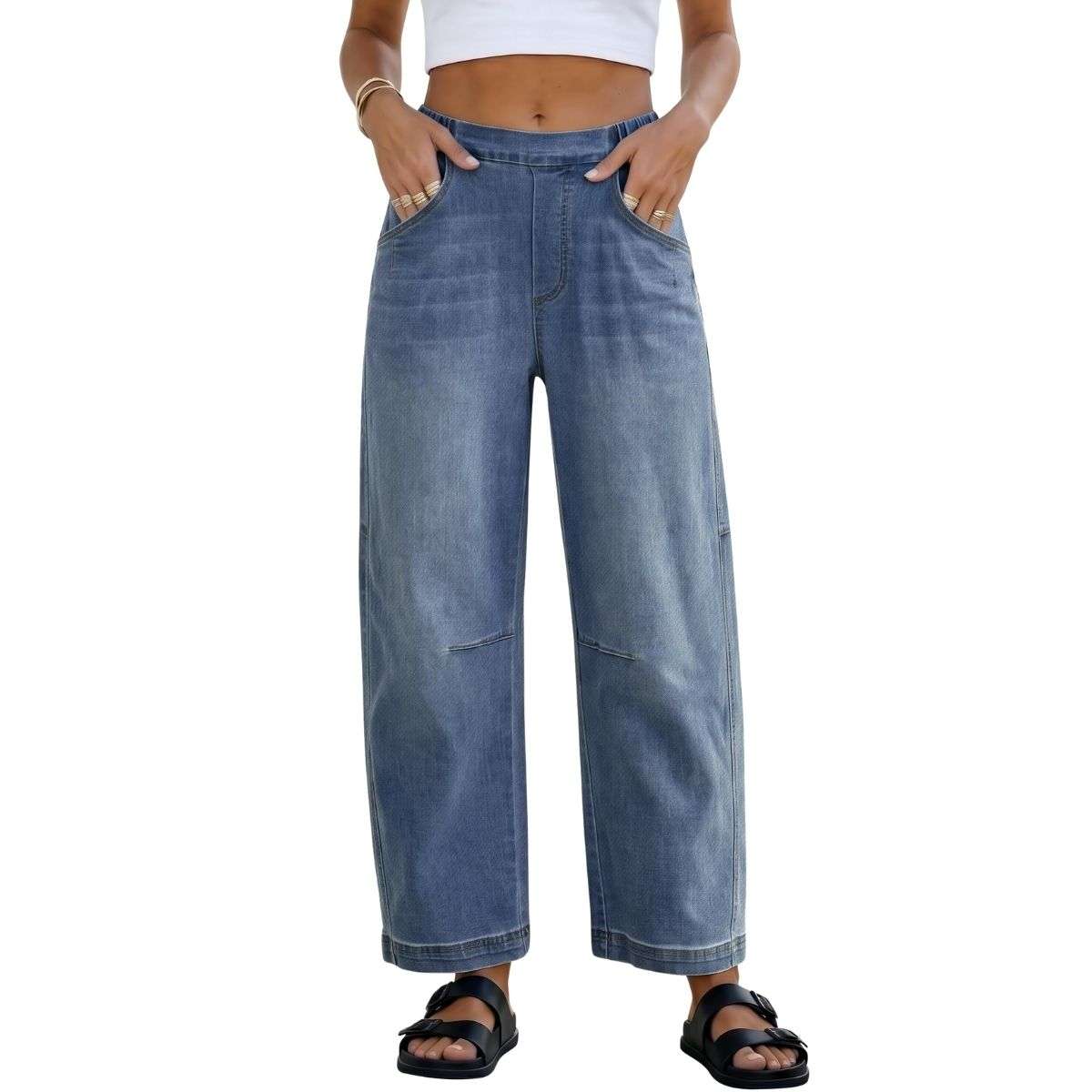 High Waisted Baggy Barrel Jeans