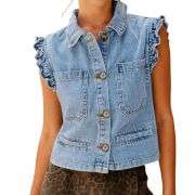 Y2K Cropped Denim Vest