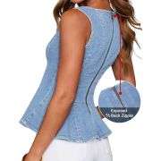 Women’s Denim Peplum Tank Top