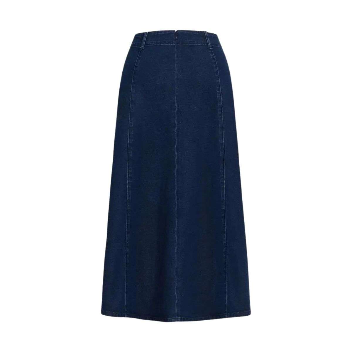 High-Waisted Flowy A-Line Long Denim Maxi Skirt