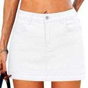 Women’s Denim Mini Skirt with Built-In Shorts
