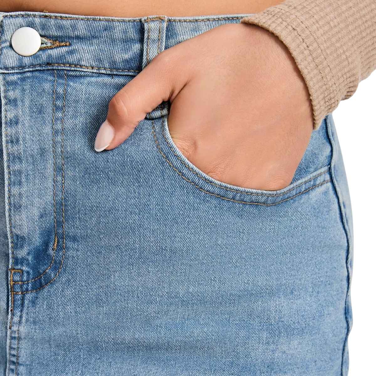 Women’s High Waisted Denim Midi Skirt