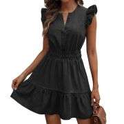 Women’s Ruffle Sleeve Denim Mini Dress