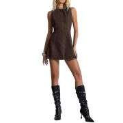 Y2K Bow Tie Open Back Denim Mini Dress