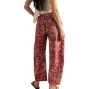 Women’s Floral Print Baggy Barrel Jeans