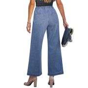 Women’s High-Waisted Wide-Leg Drawstring Jeans