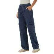 Mid Rise Pockets Straight Leg Casual Cargo Jeans