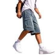 Men’s Baggy Ripped Cargo Denim Jorts
