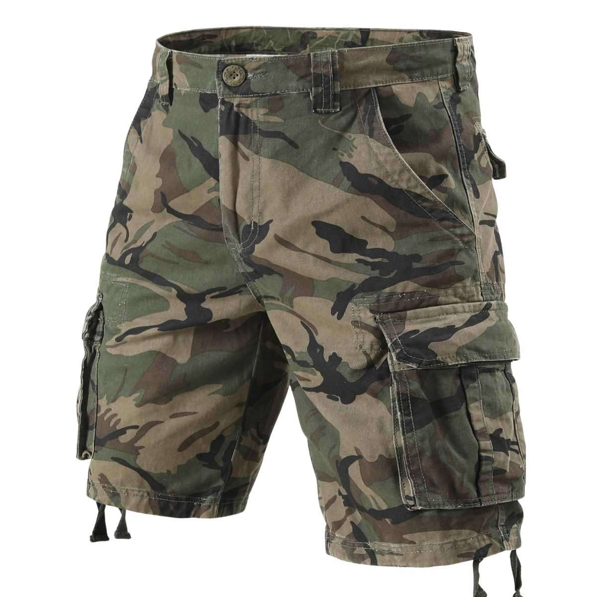 Men’s Multi-Pocket Camo Cargo Shorts