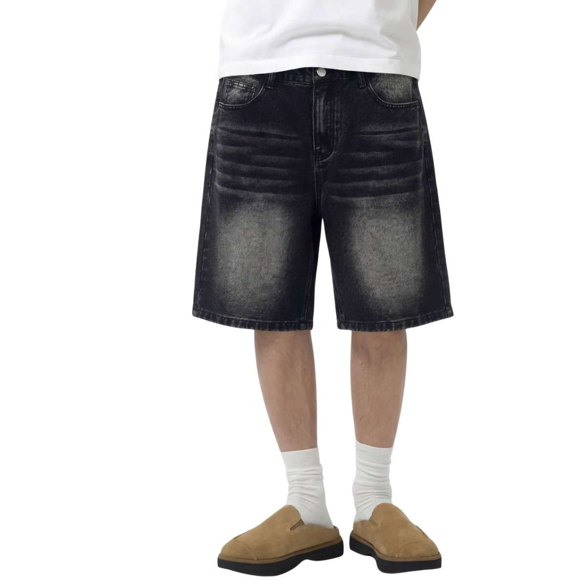 Men’s Vintage Y2K Streetwear Style Baggy denim shorts