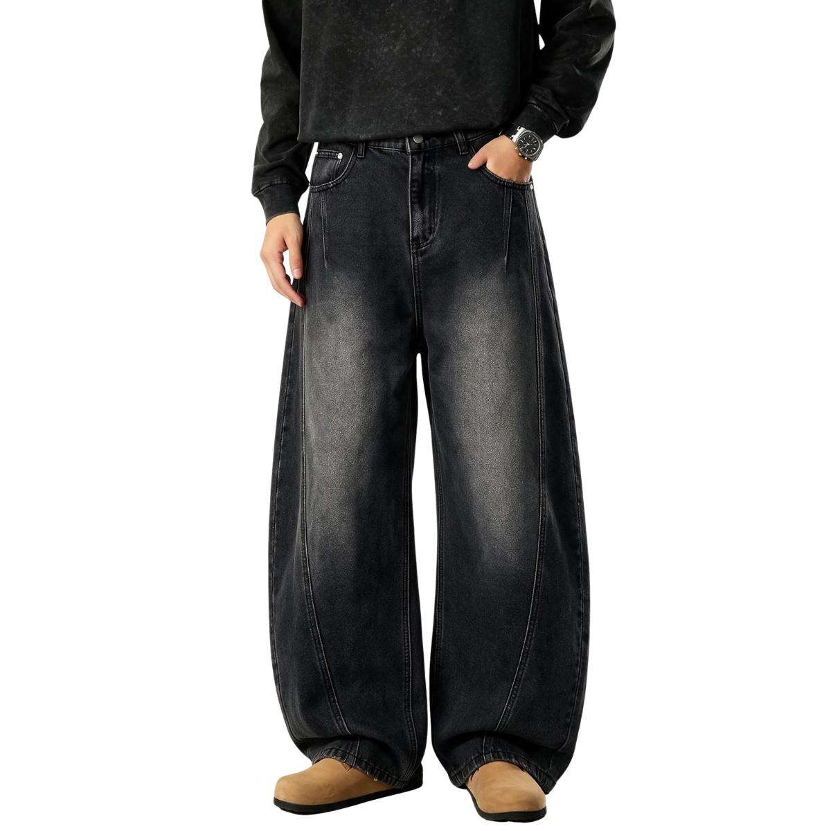 Men’s Y2K Relaxed Fit Wide Leg Skater Streetwear Barrel Baggy Jeans