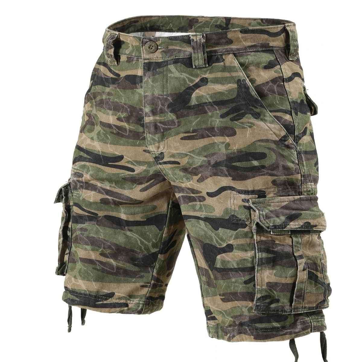 Men’s Multi-Pocket Camo Cargo Shorts