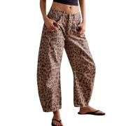 Women’s Y2K Leopard Print Baggy Jeans