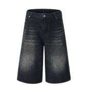 Y2K Loose Fit Wide Leg Denim Shorts