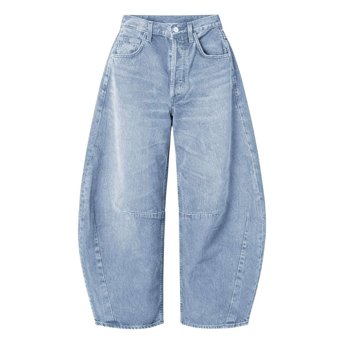 Women’s Y2K Elastic Waist Boyfriend Barrel Leg Jeans